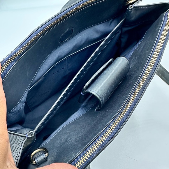 Coach Stanton Carryall handbag in stamped snakeskin leather Dark blue - Picture 9 of 11